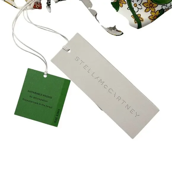 Stella McCartney Floral Mini Dress Sustainable Viscose Sz 44 NWT Spring Summer - Picture 7 of 16